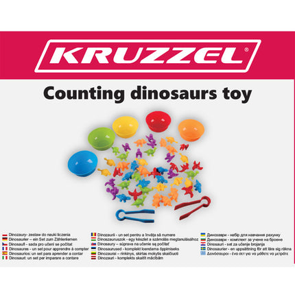 Kruzzel Dinosaurus Sorteerset - Kleuren en Cijfers Leren - 56-delig