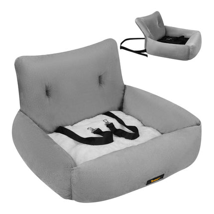 Purlov Autostoel voor Honden & Katten Maat L - 53 x 42 x 30 cm - Grijs