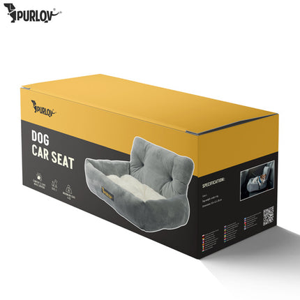 Purlov Autostoel voor Honden & Katten Maat L - 53 x 42 x 30 cm - Grijs