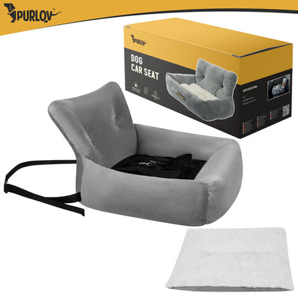 Purlov Autostoel voor Honden & Katten Maat L - 53 x 42 x 30 cm - Grijs