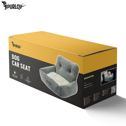 Purlov Autostoel voor Honden & Katten Maat S - 44 x 35 x 30 cm - Grijs