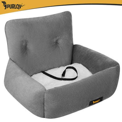 Purlov Autostoel voor Honden & Katten Maat S - 44 x 35 x 30 cm - Grijs
