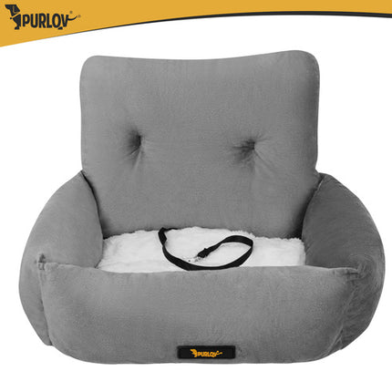 Purlov Autostoel voor Honden & Katten Maat S - 44 x 35 x 30 cm - Grijs