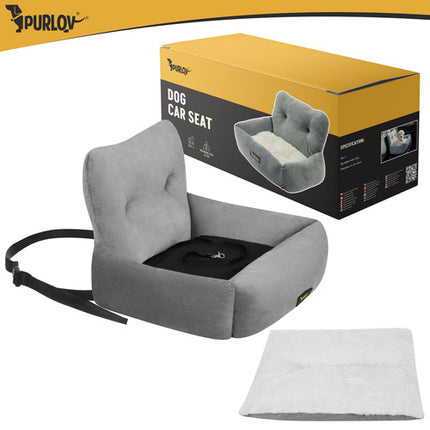 Purlov Autostoel voor Honden & Katten Maat S - 44 x 35 x 30 cm - Grijs