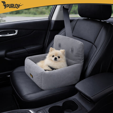 Purlov Autostoel voor Honden & Katten Maat S - 44 x 35 x 30 cm - Grijs
