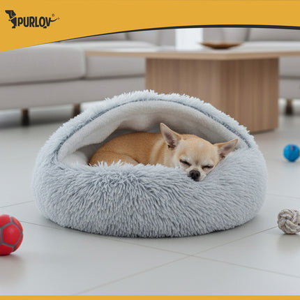Purlov Pluche Mand voor Huisdieren - Maat S - 44 x 38 cm - Grijs