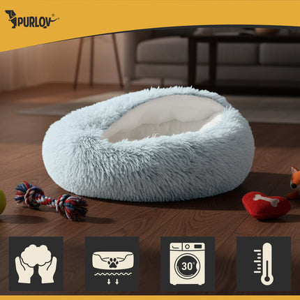 Purlov Pluche Mand voor Huisdieren - Maat S - 44 x 38 cm - Grijs