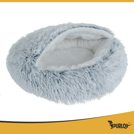 Purlov Pluche Mand voor Huisdieren - Maat S - 44 x 38 cm - Grijs