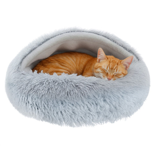 Purlov Pluche Mand voor Huisdieren - Maat S - 44 x 38 cm - Grijs