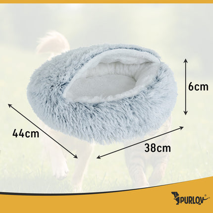 Purlov Pluche Mand voor Huisdieren - Maat S - 44 x 38 cm - Grijs