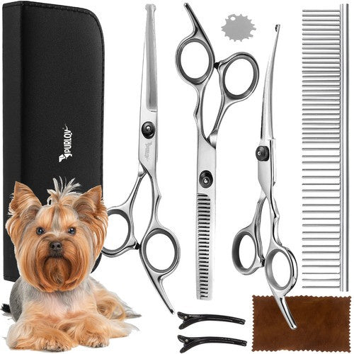Purlov Hondentrimset - Luxe Grooming Scharenset - 9-Delig - In Etui