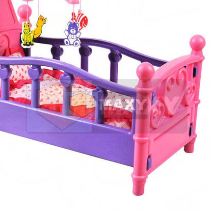 Iso Trade Poppenbedje met Draaimolen - Inclusief Beddengoed - 49 cm