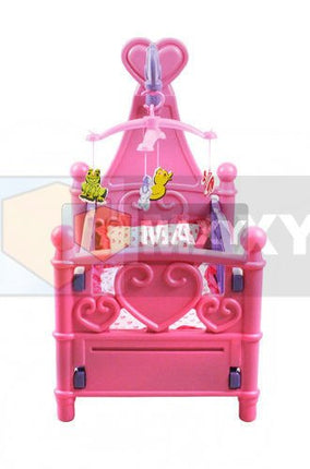 Iso Trade Poppenbedje met Draaimolen - Inclusief Beddengoed - 49 cm