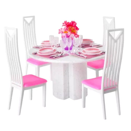 Iso Trade Poppenmeubels Set - 43-Delig - Eettafel met Stoelen