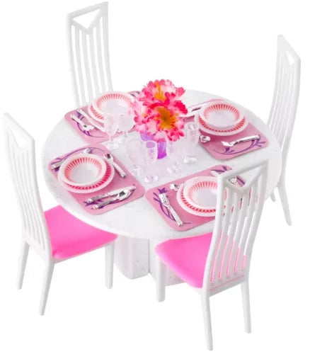 Iso Trade Poppenmeubels Set - 43-Delig - Eettafel met Stoelen