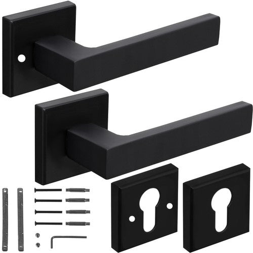 Ruhhy Deurkrukset - Mat Zwart - Universeel - Loft Stijl