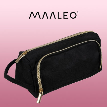Maaleo Dubbel Etui - Uitbreidbaar - 2 Vakken - Zwart