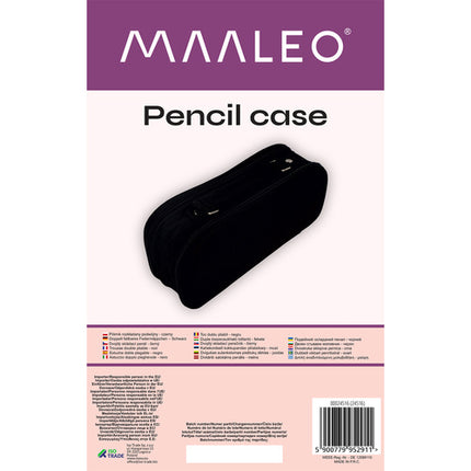 Maaleo Dubbelvaks Etui - 23 cm - Zwart - Ruime School etui