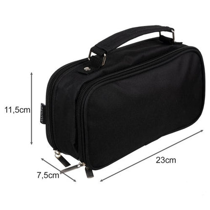 Maaleo Dubbelvaks Etui - 23 cm - Zwart - Ruime School etui