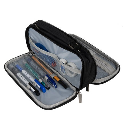 Maaleo Dubbelvaks Etui - 23 cm - Zwart - Ruime School etui