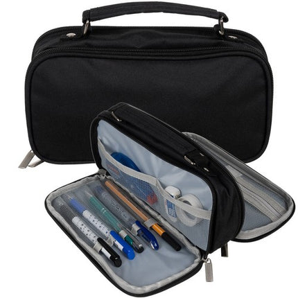 Maaleo Dubbelvaks Etui - 23 cm - Zwart - Ruime School etui