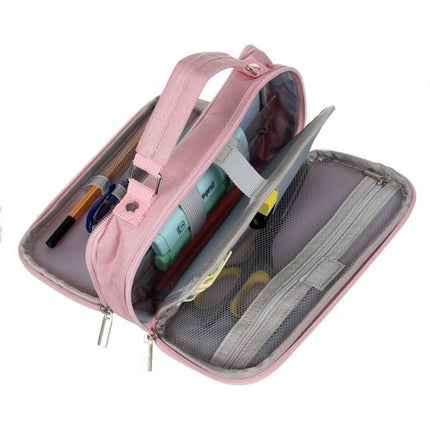 Maaleo Dubbelvaks Etui - 23 cm - Roze - Ruime School etui