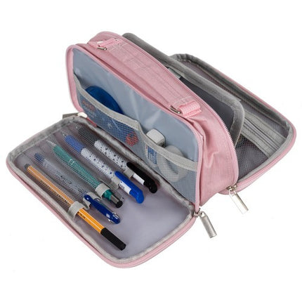 Maaleo Dubbelvaks Etui - 23 cm - Roze - Ruime School etui