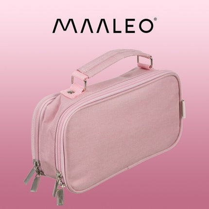 Maaleo Dubbelvaks Etui - 23 cm - Roze - Ruime School etui