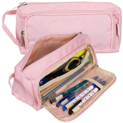 Maaleo Dubbel Etui - Uitbreidbaar - 2 Vakken - Roze