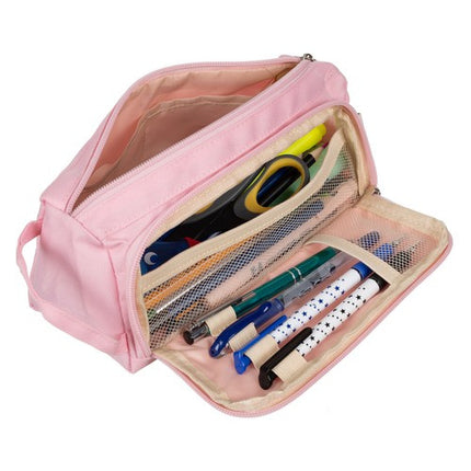 Maaleo Dubbel Etui - Uitbreidbaar - 2 Vakken - Roze