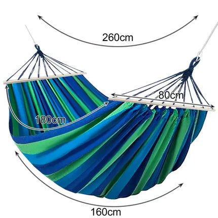 Gardlov Dubbele Tuinhangmat - 260 x 160 cm - Blauw/Groen - Inclusief Kussens
