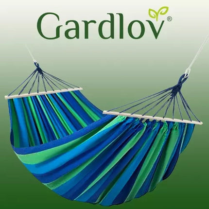 Gardlov Dubbele Tuinhangmat - 260 x 160 cm - Blauw/Groen - Inclusief Kussens