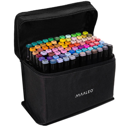 Maaleo Alcoholmarkers - 80-delig - Dubbelzijdig - Met Etui en Organizer