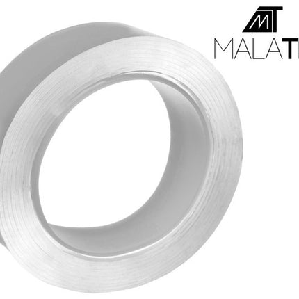 Malatec Dubbelzijdige Montage-tape - Transparant - 3 Meter - Herbruikbaar