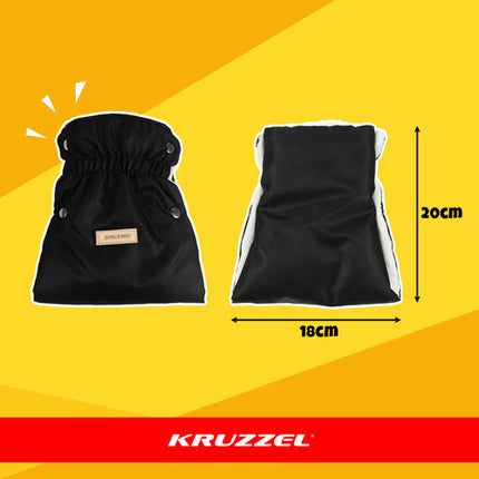 Kruzzel Dubbele Kinderwagenwanten - Gevoerd - Zwart - Set van 2