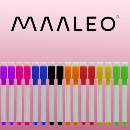 Maaleo Whiteboardmarkers - Set van 16 - 8 Kleuren - Met Wis-magneet