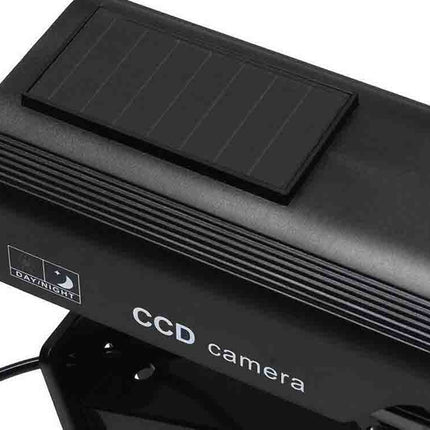 Dummy Beveiligingscamera met Knipperende LED & Zonnepaneel - Zwart