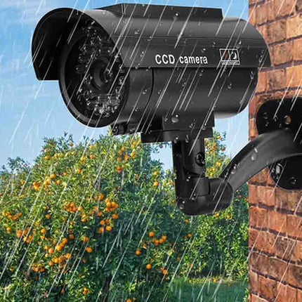 Dummy Beveiligingscamera met Knipperende LED & Zonnepaneel - Zwart