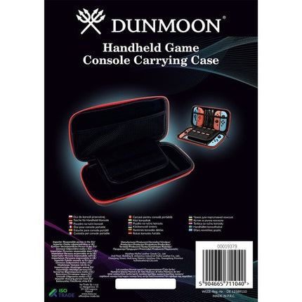 Dunmoon Draagbare Consolekoffer - Hard-Shell - Met Spelopslag - Zwart/Rood