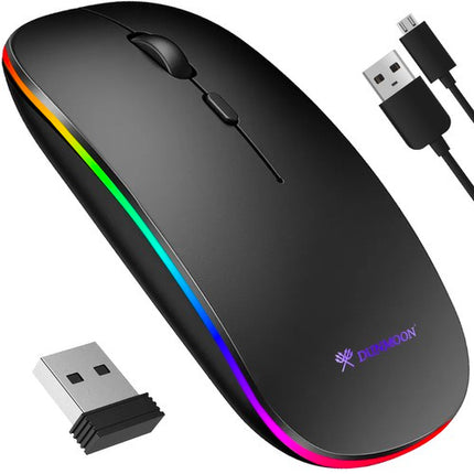 Dunmoon Draadloze Gaming Muis - Stil - Oplaadbaar - RGB Verlichting
