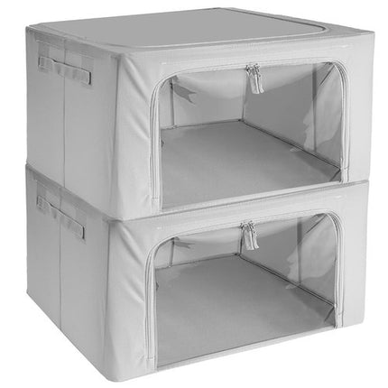 Ruhhy Opbergboxen voor Beddengoed - Set van 2 - 24 Liter - Grijs