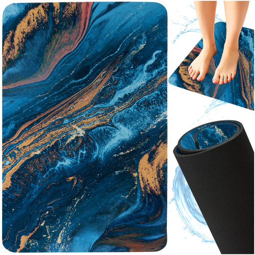 Ruhhy Badkamermat - 80 x 50 cm - Absorberend en Antislip - Grijs