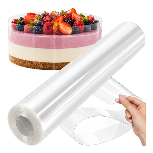 Ruhhy Taartrandfolie op Rol - 20 cm x 10 meter - Acetaatfolie - Transparant