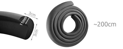 Ruhhy Randbescherming - Schuimrubber Stootrand - 200 cm - Zwart