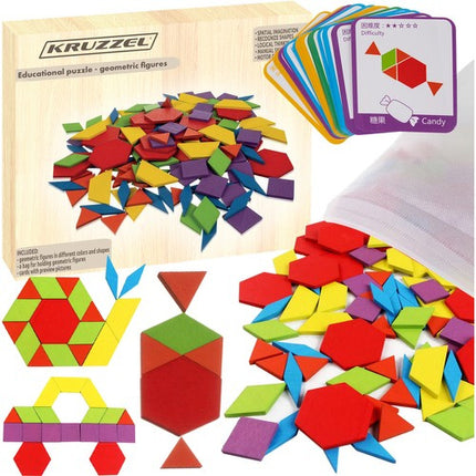 Kruzzel Educatieve Puzzel - Geometrische Vormen - 155-Delig