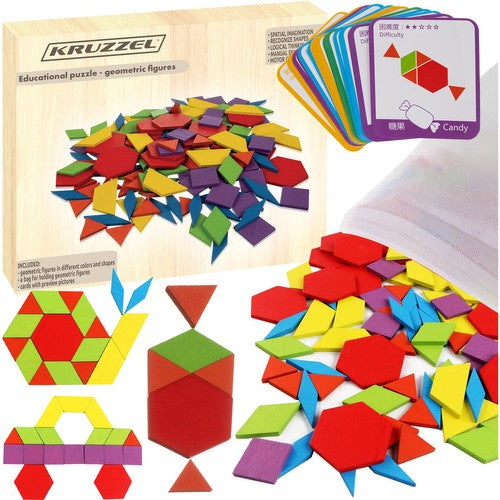 Kruzzel Educatieve Puzzel - Geometrische Vormen - 155-Delig