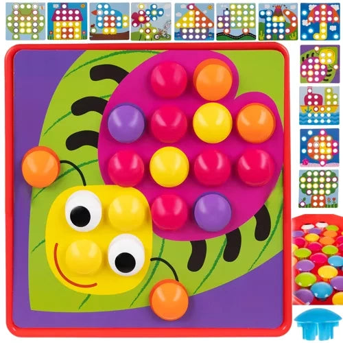 Kruzzel Knopjesmozaïek voor Kinderen - Educatief Puzzelspel - 45-Delig