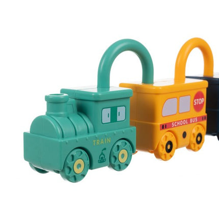 Kruzzel Educatieve Auto's met Slot - 6-delige Puzzelset
