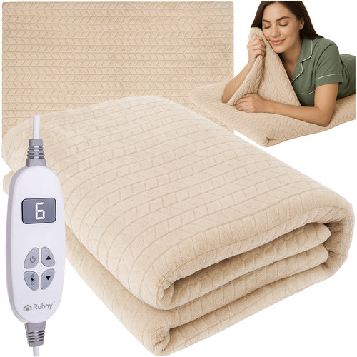 Ruhhy Elektrische Warmtedeken - 180 x 130 cm - 10 Warmtestanden - Beige
