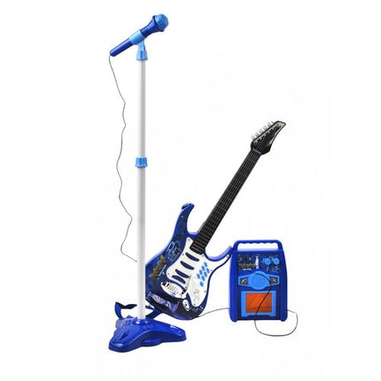 Iso Trade Elektrische Kindergitaar Set - Met Versterker en Microfoon - Blauw